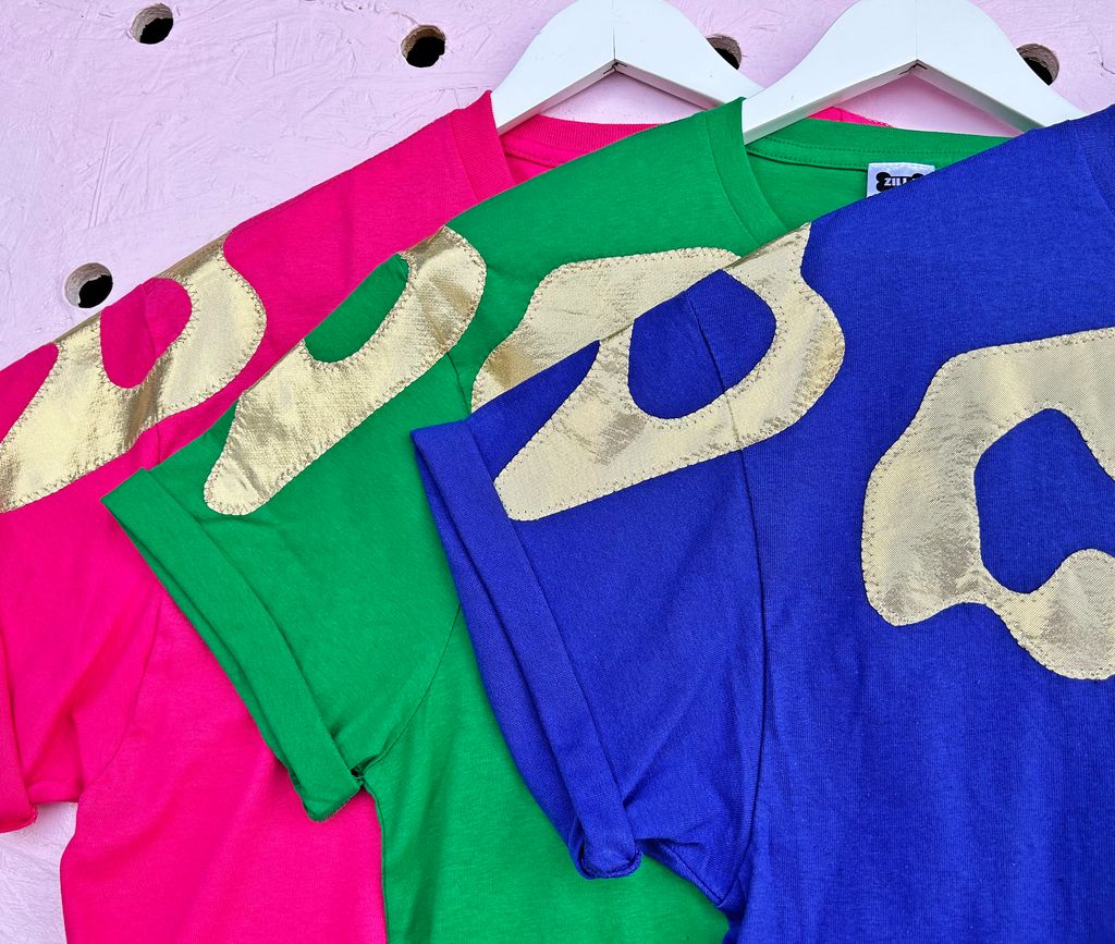 Bonnie Oversized Tee - Cobalt and Gold - Just XS left