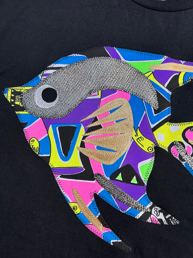 Size XL - 'Angel Delight' Unisex Tee - Bermuda on Black
