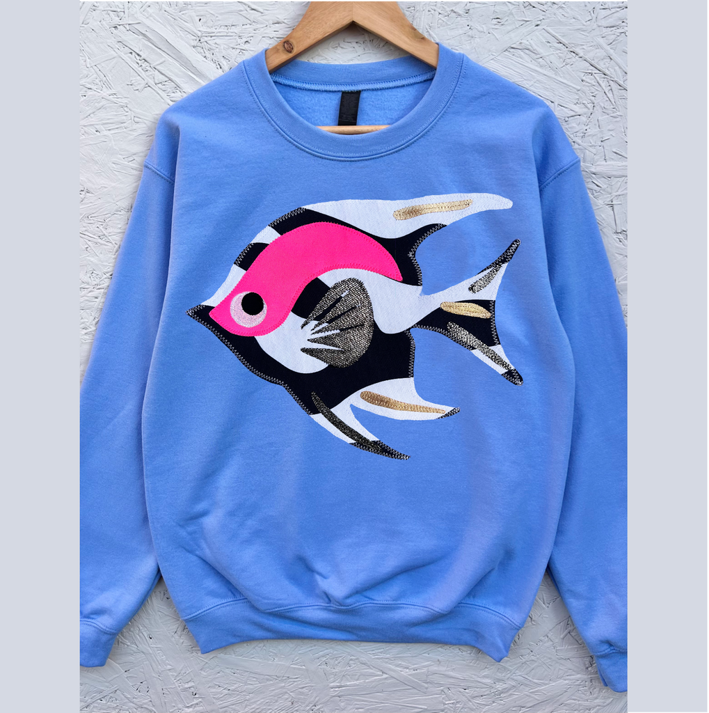 'Angel Delight' Sweat - Powder Blue and Mono