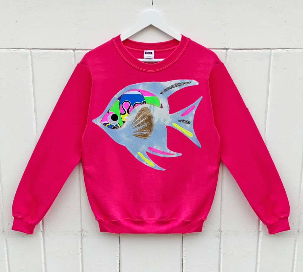 'Angel Delight' Sweat - Pink and Denim