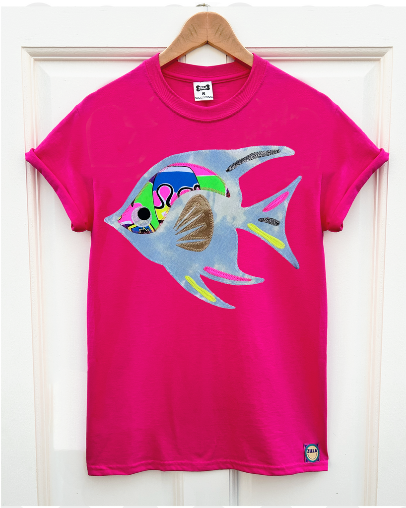 'Angel Delight' Unisex Tee - Pink and Denim