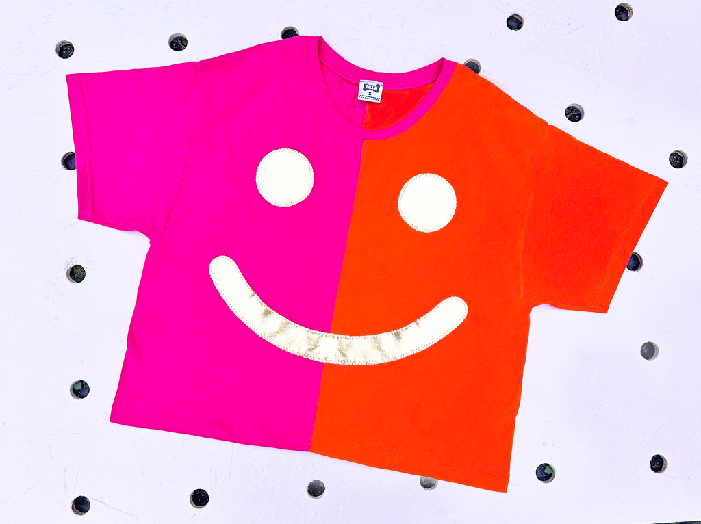 Happy Sack Oversized Tee - Pink and Orange