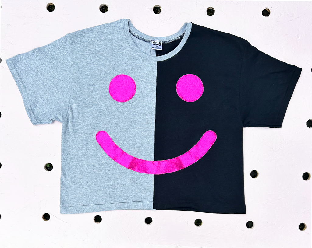 Happy Sack Oversized Tee - Black and Grey