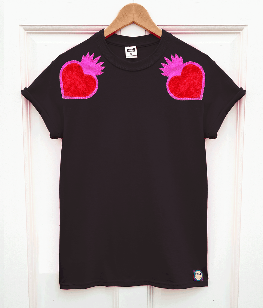 Queenie Tee - Unisex Fit in Black, Pink and Red