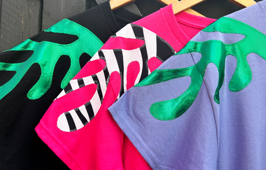 Size S - 'Self Kelp' Oversized Longer Length Tee - Pink and Mono