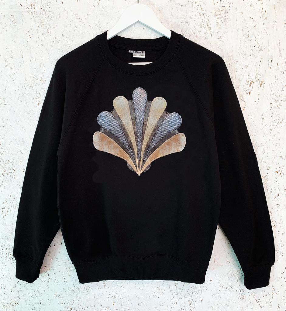 'Shell Shock' Unisex Sweat - Black and Gold