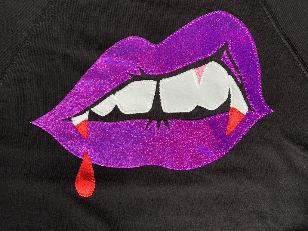 Bite Me - Iridescent Purple on Black - just size S left