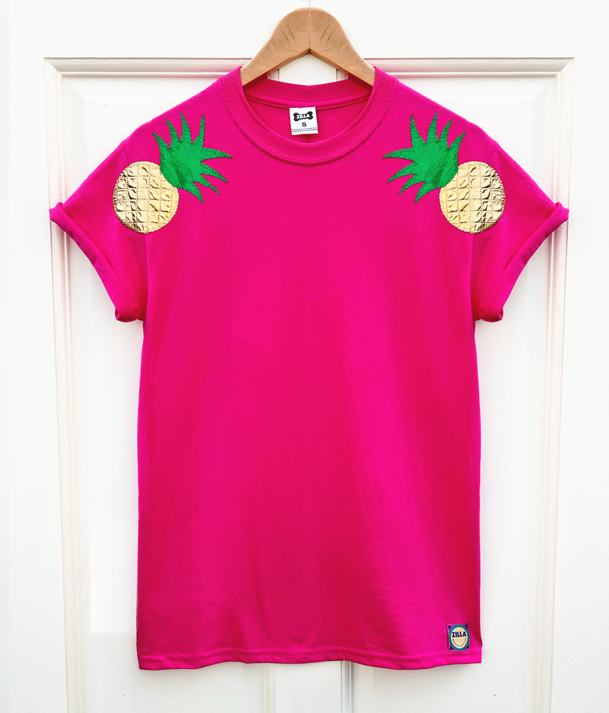 Totally Tropical Unisex Tee - Pink - Just Size M Left