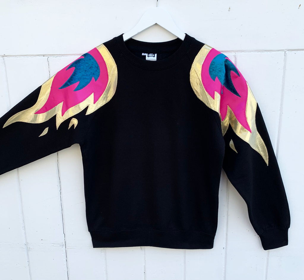 Unisex Phoenix - Gold, pink and teal on black